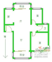 武汉奥林匹克花园2室2厅1卫户型图