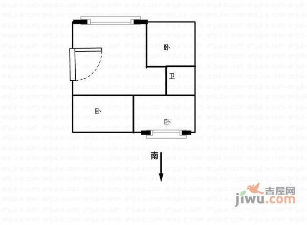 松涛苑3室2厅1卫123㎡户型图