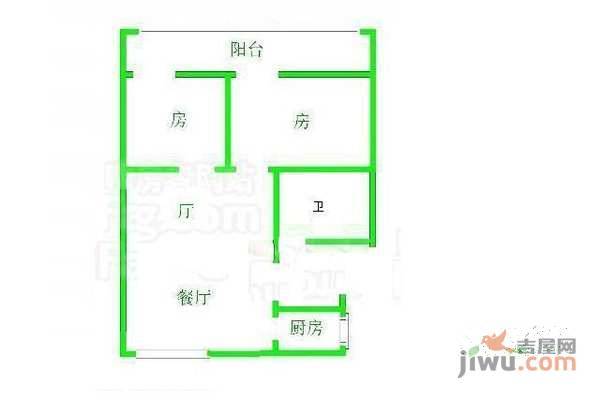 穗丰花园2室2厅1卫90㎡户型图