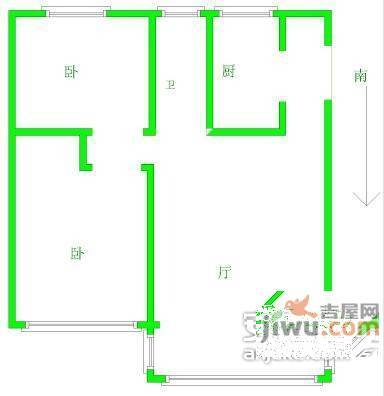 英特小区2室2厅1卫101㎡户型图