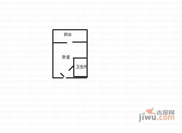 融侨锦城1室0厅1卫43㎡户型图