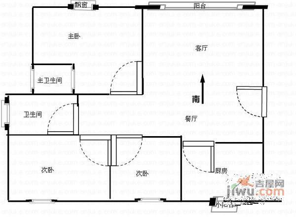 碧水晴天3室2厅2卫135㎡户型图