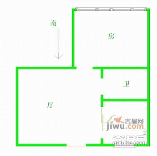 万松园小区1室1厅1卫46㎡户型图