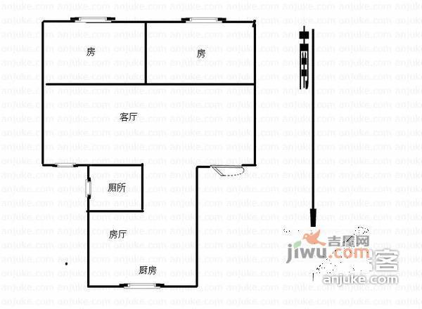 华苑小区2室2厅1卫95㎡户型图