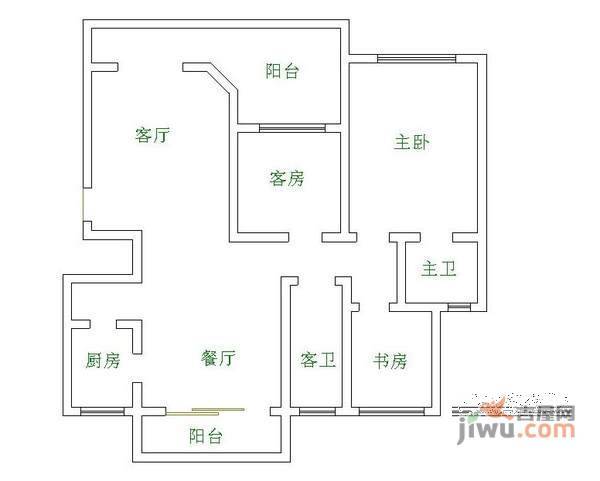 华苑小区3室2厅2卫142㎡户型图