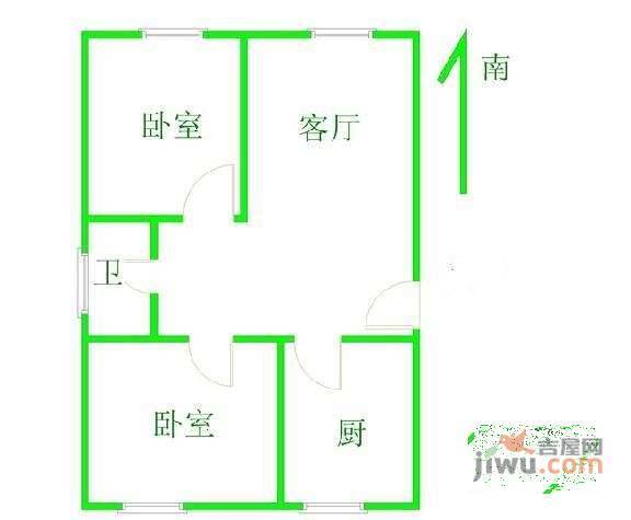 新华西美林公馆2室1厅1卫86㎡户型图