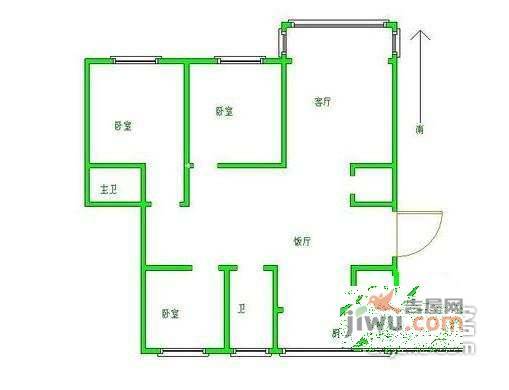 新华西美林公馆3室2厅2卫160㎡户型图