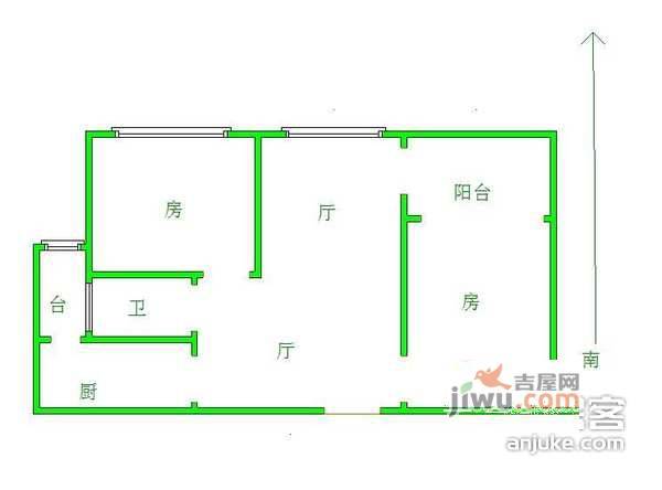 新华西美林公馆2室2厅1卫110㎡户型图