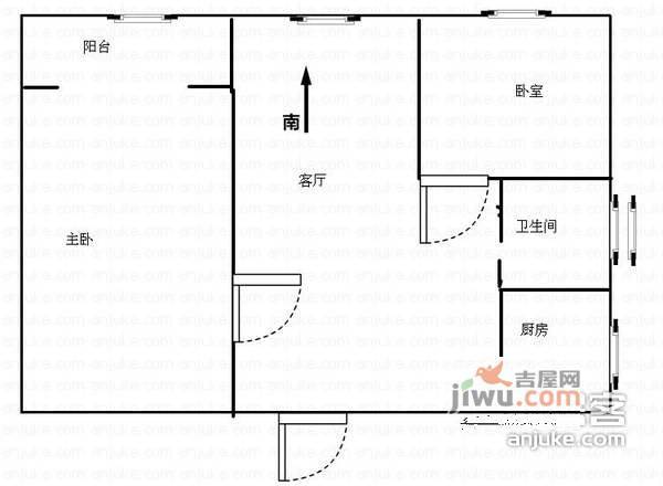 新华西美林公馆2室2厅1卫110㎡户型图