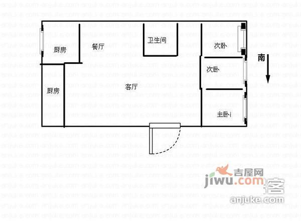 香江花园一二期3室2厅2卫148㎡户型图