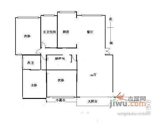 日月华庭3室2厅2卫137㎡户型图