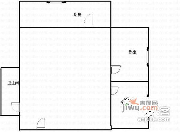 万达广场住宅小区2室1厅1卫92㎡户型图