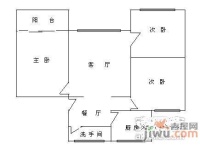 北湖小区3室2厅1卫97㎡户型图