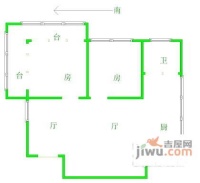 香河公寓2室2厅1卫100㎡户型图