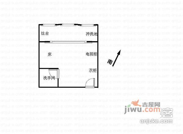 格格屋1室0厅1卫38㎡户型图