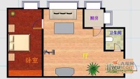大智公寓1室1厅1卫61㎡户型图