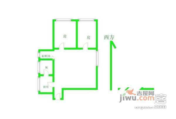 云鹤小区2室1厅1卫95㎡户型图