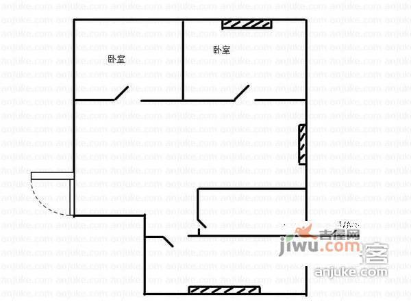 云鹤小区2室2厅1卫98㎡户型图