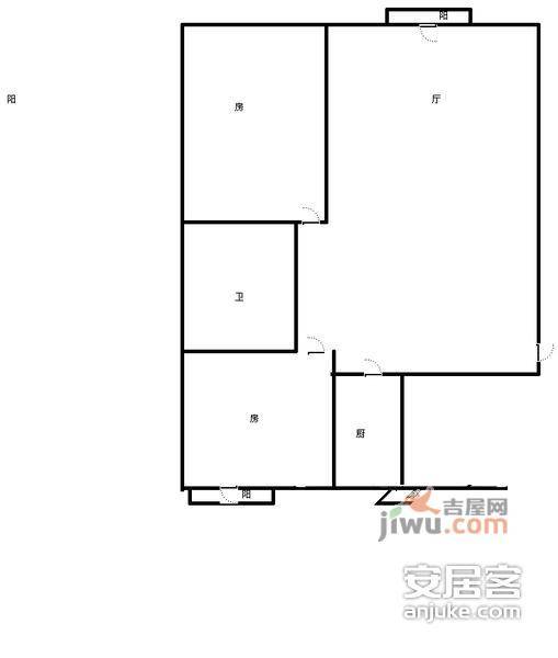 学府佳园2室2厅2卫115㎡户型图