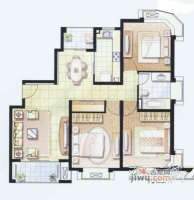 学府佳园3室2厅1卫115㎡户型图