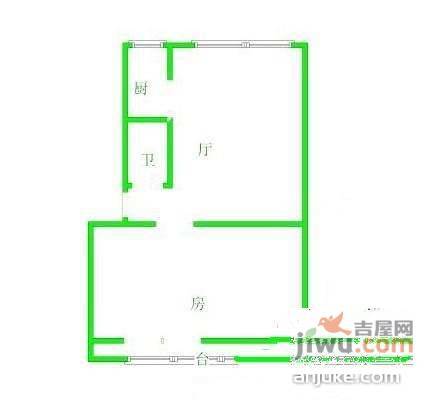 紫荆花园1室1厅1卫户型图