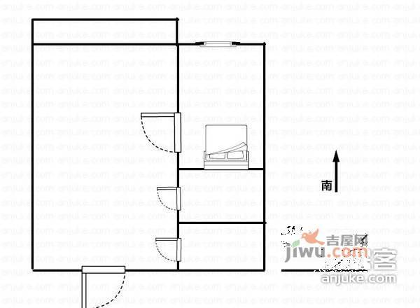 两湖官邸1室1厅1卫74㎡户型图