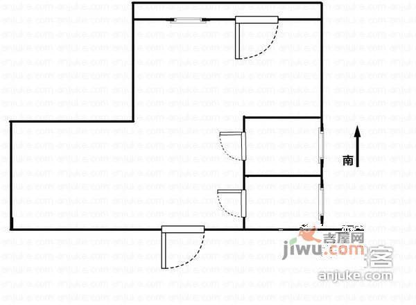 两湖官邸2室2厅1卫74㎡户型图