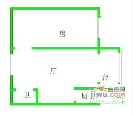 万松广场商住楼1室1厅1卫户型图