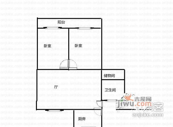 浩海小区2室1厅1卫106㎡户型图