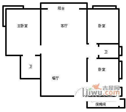 丽岛花园4室2厅2卫174㎡户型图