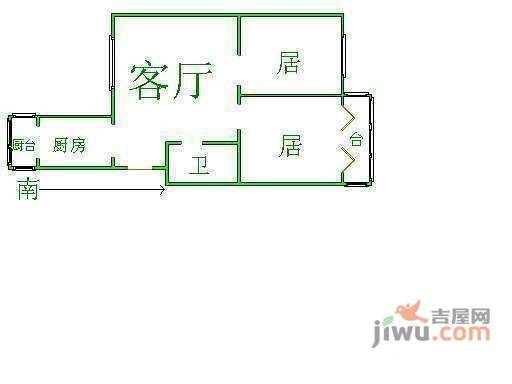 名景家园2室1厅1卫85㎡户型图