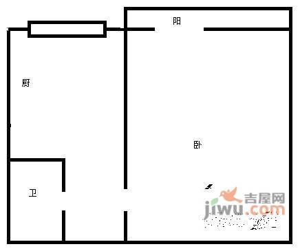 潞河南里1室1厅1卫户型图