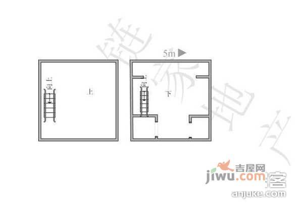 财智领地2室1厅1卫57㎡户型图