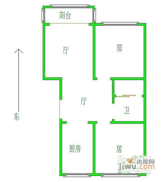 贻康家园2室1厅1卫户型图