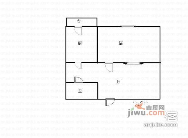 寿康里1室1厅1卫42㎡户型图