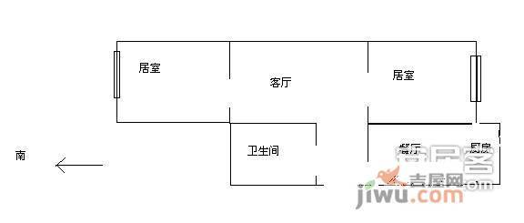 广东山庄2室1厅1卫70㎡户型图