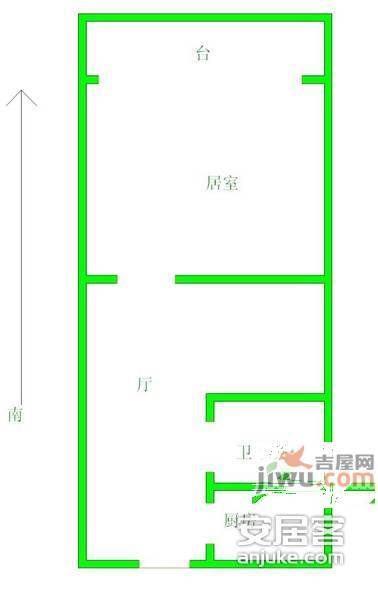 草原楼1室1厅1卫户型图