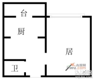 兴康里1室1厅1卫40㎡户型图