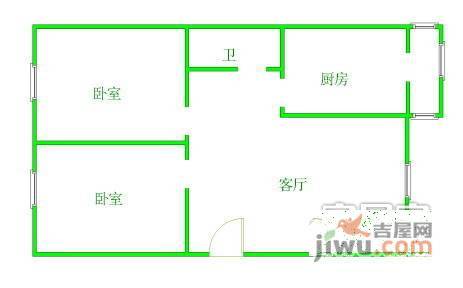 飞岳楼2室1厅1卫79㎡户型图