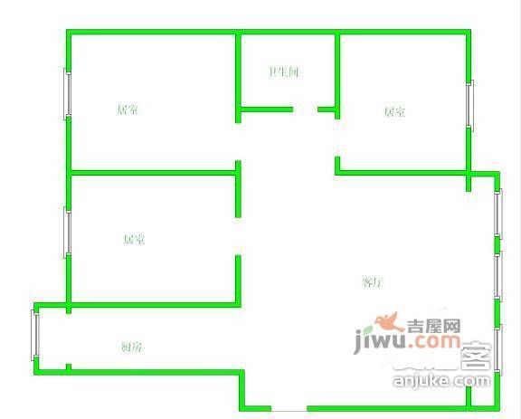 泛洋大厦3室1厅1卫108㎡户型图