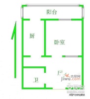 金沙江路小区2室1厅1卫69㎡户型图