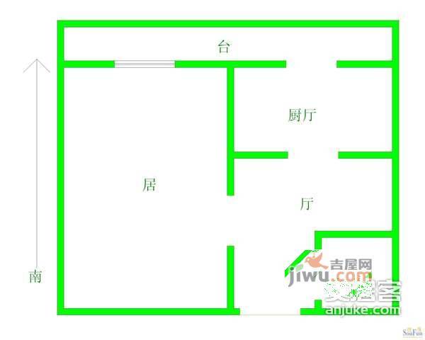 曲溪东里2室1厅1卫70㎡户型图