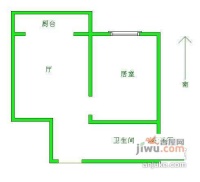 福泽温泉公寓1室1厅1卫50㎡户型图