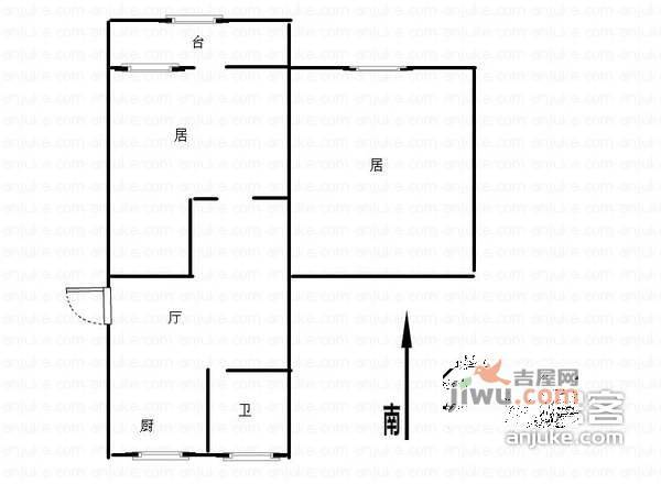 文善里1室1厅1卫40㎡户型图