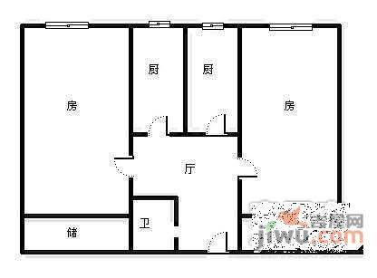 文善里2室1厅1卫42㎡户型图