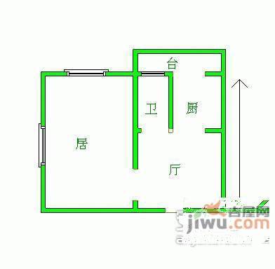 月华里1室1厅1卫48㎡户型图