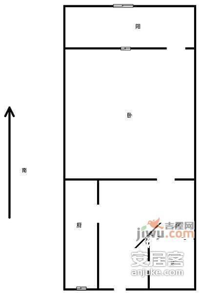 环秀西里1室1厅1卫39㎡户型图