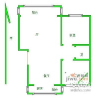 金海花园2室2厅1卫117㎡户型图