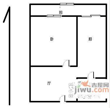 德望里1室1厅1卫户型图