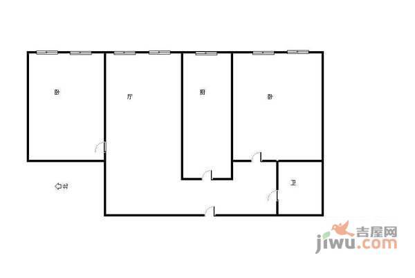 惠嘉公寓2室1厅1卫106㎡户型图